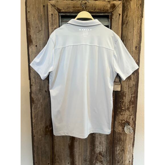 OAKLEY MENS POLO GOLF COLLARED SHORT SLEEVE SHIRT REGULAR FIT SZ M GRAY & BLACK - Picture 2 of 12